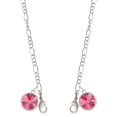 thumbnail image 1 of 12mm Crystal Rivoli - Hot Pink Silvertone Face Mask Necklace, 1 of 2