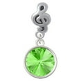 thumbnail image 1 of 12mm Crystal Rivoli - Lime Green - Clef Note Charm Bead, 1 of 1
