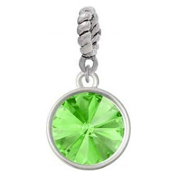 12mm Crystal Rivoli - Lime Green - Rope Charm Bead