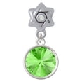 thumbnail image 1 of 12mm Crystal Rivoli - Lime Green - Star of David with Clear Crystal Charm Bead, 1 of 1
