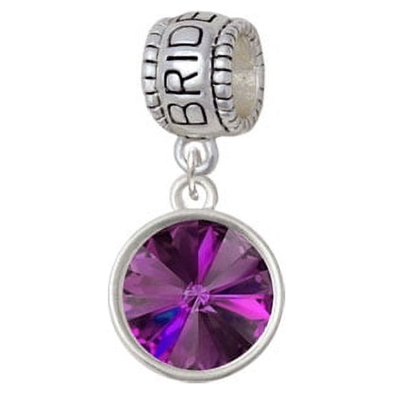 12mm Crystal Rivoli - Purple - Bridesmaid Charm Bead