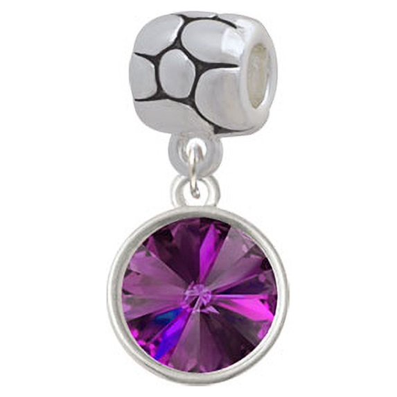 12mm Crystal Rivoli - Purple - Pebble Charm Bead