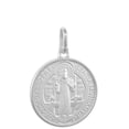 thumbnail image 1 of 12mm Dainty Sterling Silver St Benedict Medal Necklace 1/2 inch Round 24 inch Stainless Steel chain, 1 of 5