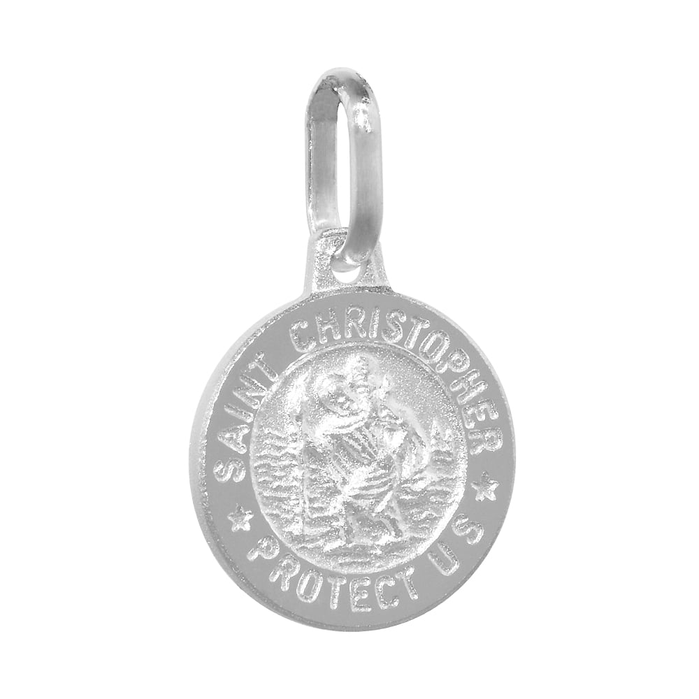 12mm Dainty Sterling Silver St Christopher Medal Necklace 1/2 inch ...