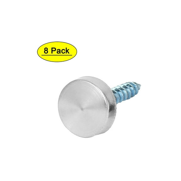 12mm Dia 304 Stainless Steel Cap Cover Nails Decorative Mirror Screws 8Pcs