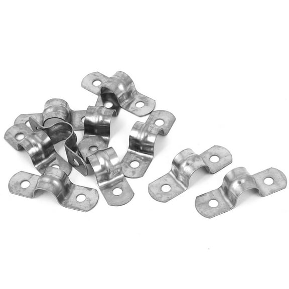 12mm Dia 304 Stainless Steel U Shaped Saddle Clamp Clip Tube Pipe Strap 10Pcs