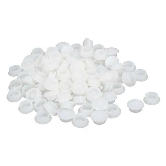 12mm Dia Hole Screw Type Plastic Cap Covers White 100 Pcs for Home Furniture