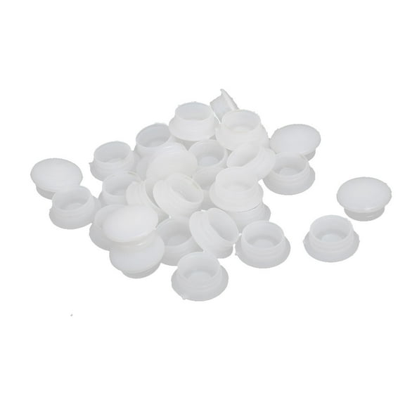 12mm Dia Plastic Thread Design Screw Cap Covers Hole Plugs Lids White 30Pcs