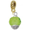 thumbnail image 1 of 12mm Faceted Lime Glass Spinner - Goldtone Charm Bead, 1 of 1