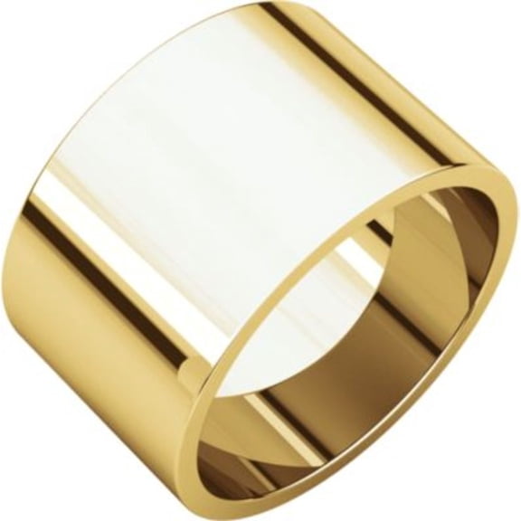 12mm Flat Band in 18k Yellow Gold - Size 7