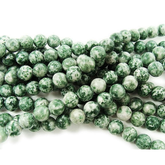 12mm Green Spot Jasper Round Beads Genuine Gemstone Natural Jewelry Making