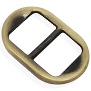 10pcs 3/8 Inch10.5mm Metal Slide Adjuster Buckle Tri-Glides With Unmovable Center Bar,Diy Fastening Accessories For Straps, Webbing Bronze