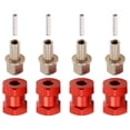thumbnail image 1 of 12mm Hex Wheel Hub Adaptor 15mm Extension Combiner Coupler Red, 1 of 8