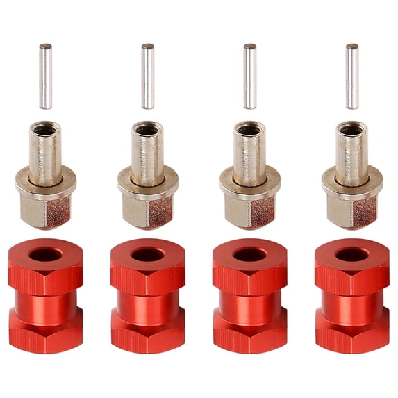 12mm Hex Wheel Hub Adaptor 15mm Extension Combiner Coupler Red