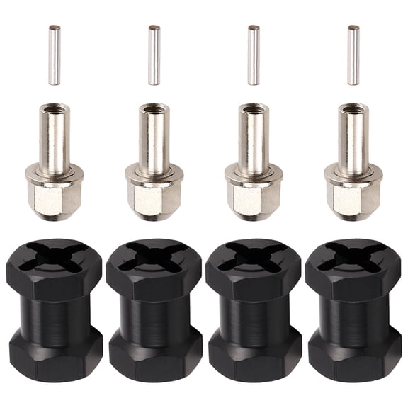 12mm Hex Wheel Hub Adaptor 17mm Extension Combiner Coupler Black