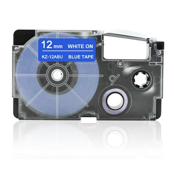 12mm Label Tape Compatible Tape Cartridge Ribbon Replacement for Casio KL-60 KL-100 KL-170 KL-120 KL-180 KL-780 KL-820 KL-7400 KL-8700 KL-8800 CW-L300 EZ Label Maker