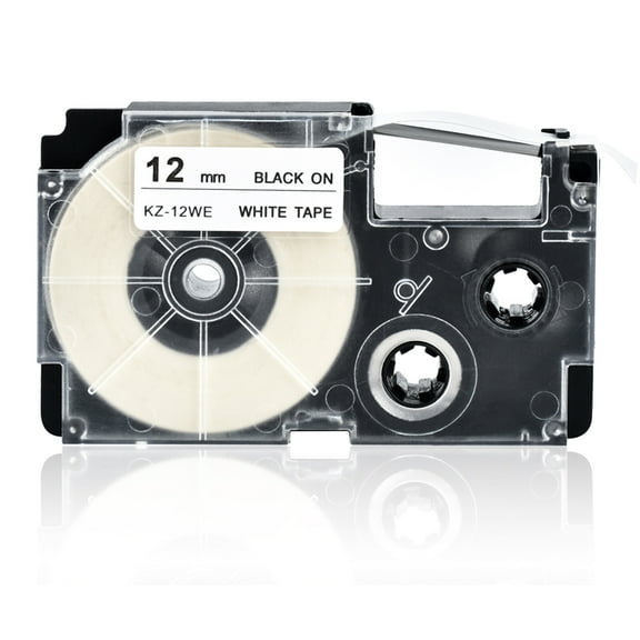 12mm Label Tape Compatible Tape Cartridge Ribbon Replacement for Casio KL-60 KL-100 KL-170 KL-120 KL-180 KL-780 KL-820 KL-7400 KL-8700 KL-8800 CW-L300 EZ Label Maker