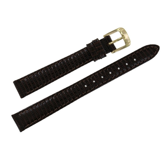 12mm Ladies Brown Genuine Lizard Stitched Watch Strap