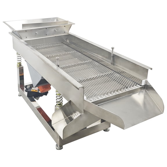 12mm Linear Vibrating Screen Electric Linear Shaker Straight Vibration Screen Sifter 110V Round Hole Screen Double Motor