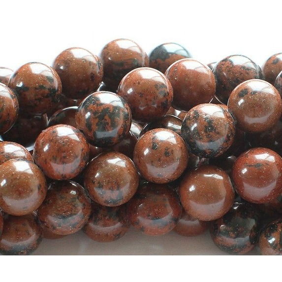 12mm Mahogany Obsidian Round Beads Genuine Gemstone Natural Jewelry Making