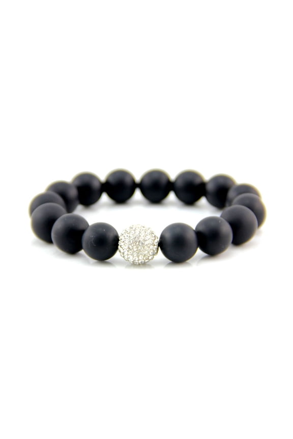 12mm Matte Black Onyx Stretch Bracelet