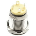 thumbnail image 1 of 12mm Metal Push Button Switch Power Button Waterproof Flat LED Light 12V-24V, 1 of 7