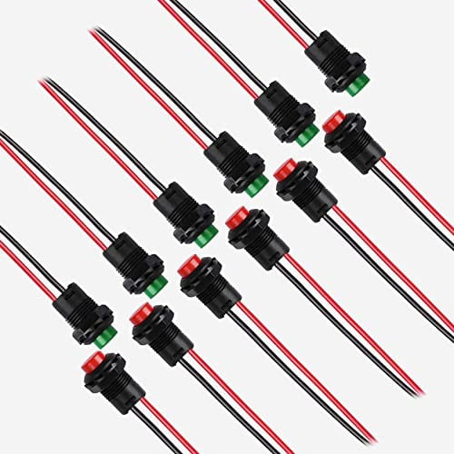 12mm Mini Latching Push on Off Switch Prewelded Wire,Self-Locking Round ...