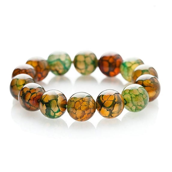 12mm Natural Tiger Eye Stone Simple Stretch Beaded Bracelet