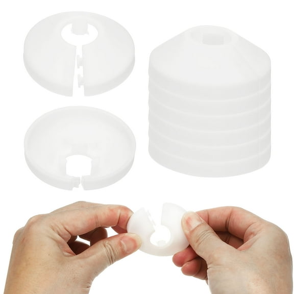 12mm Plumbing Cover Plates, 9 PCS Wall Split Flange Pipe Cover Decoration Escutcheon Plate Collar Flange Water Pipe Cover Decoration PP Plastic for Wall Pipe Tube Hole, White