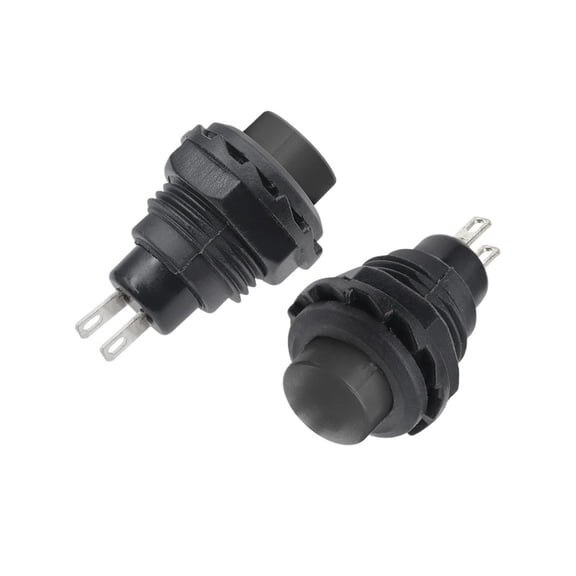 12mm Round Head Self Resetting Lockless Switch 2A 125VAC DS-502 Short Plastic Button Switch Normally Open Jog Switch