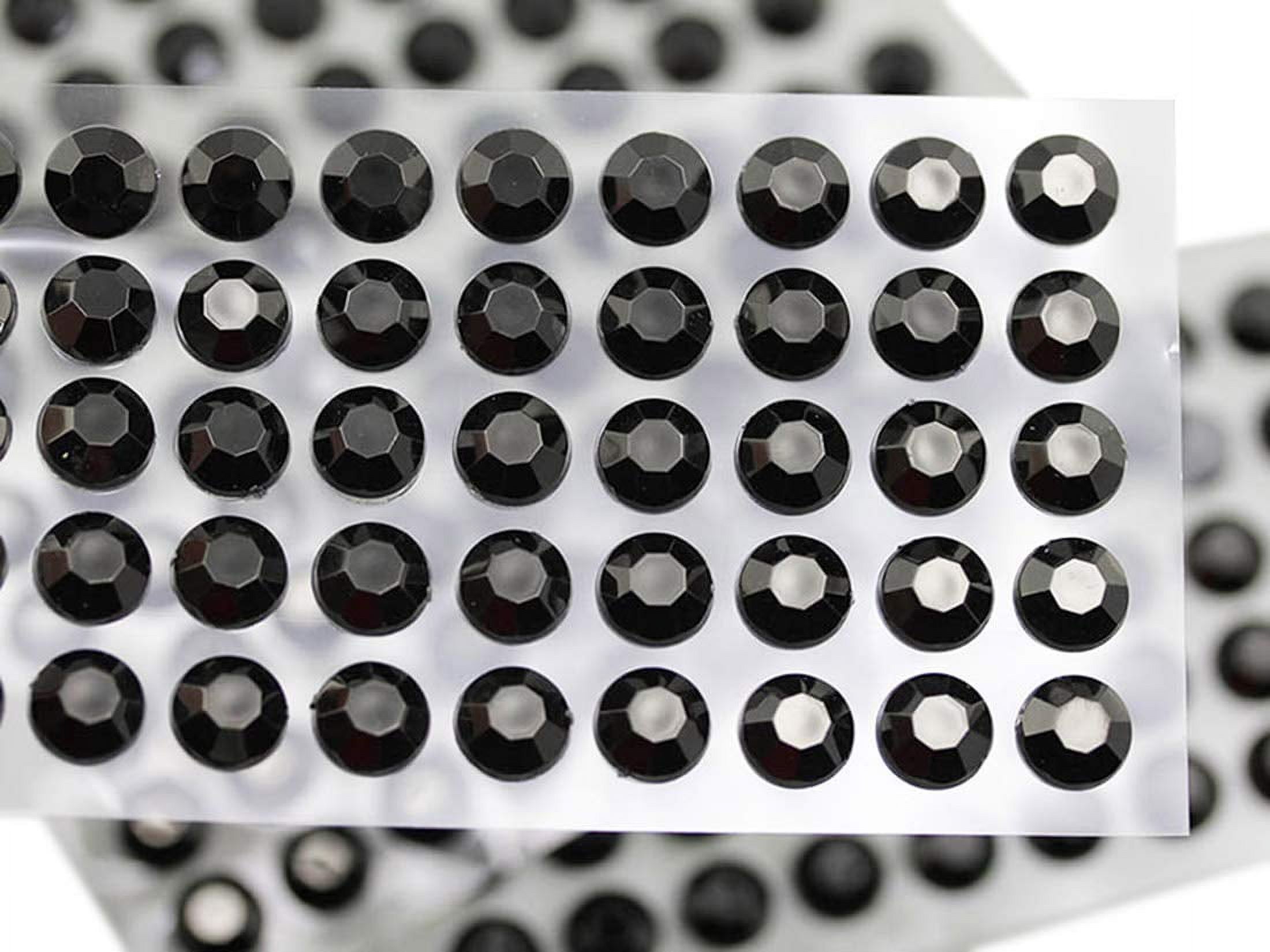12mm SS50 Black Jet Self Adhesive Acrylic Rhinestones Plastic Face Gems