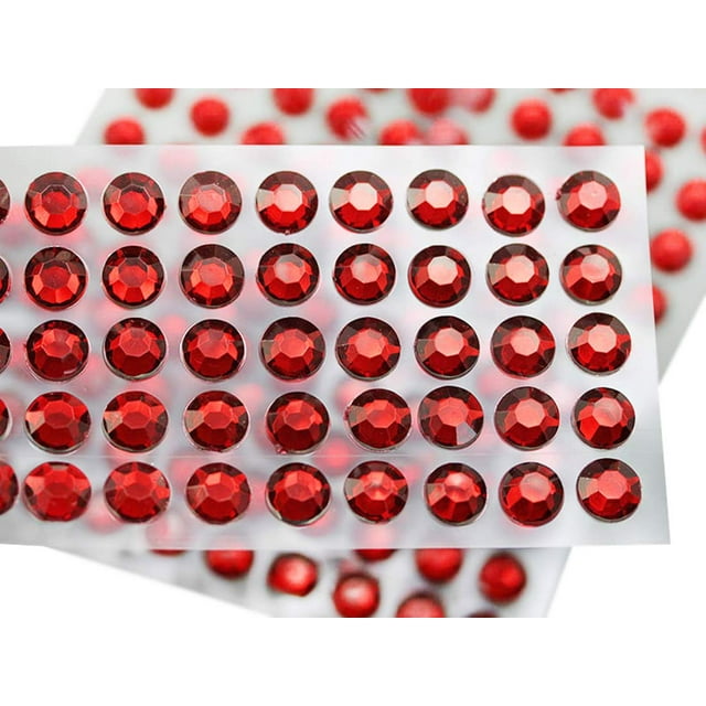 12mm SS50 Red Ruby Self Adhesive Acrylic Rhinestones Plastic Face Gems