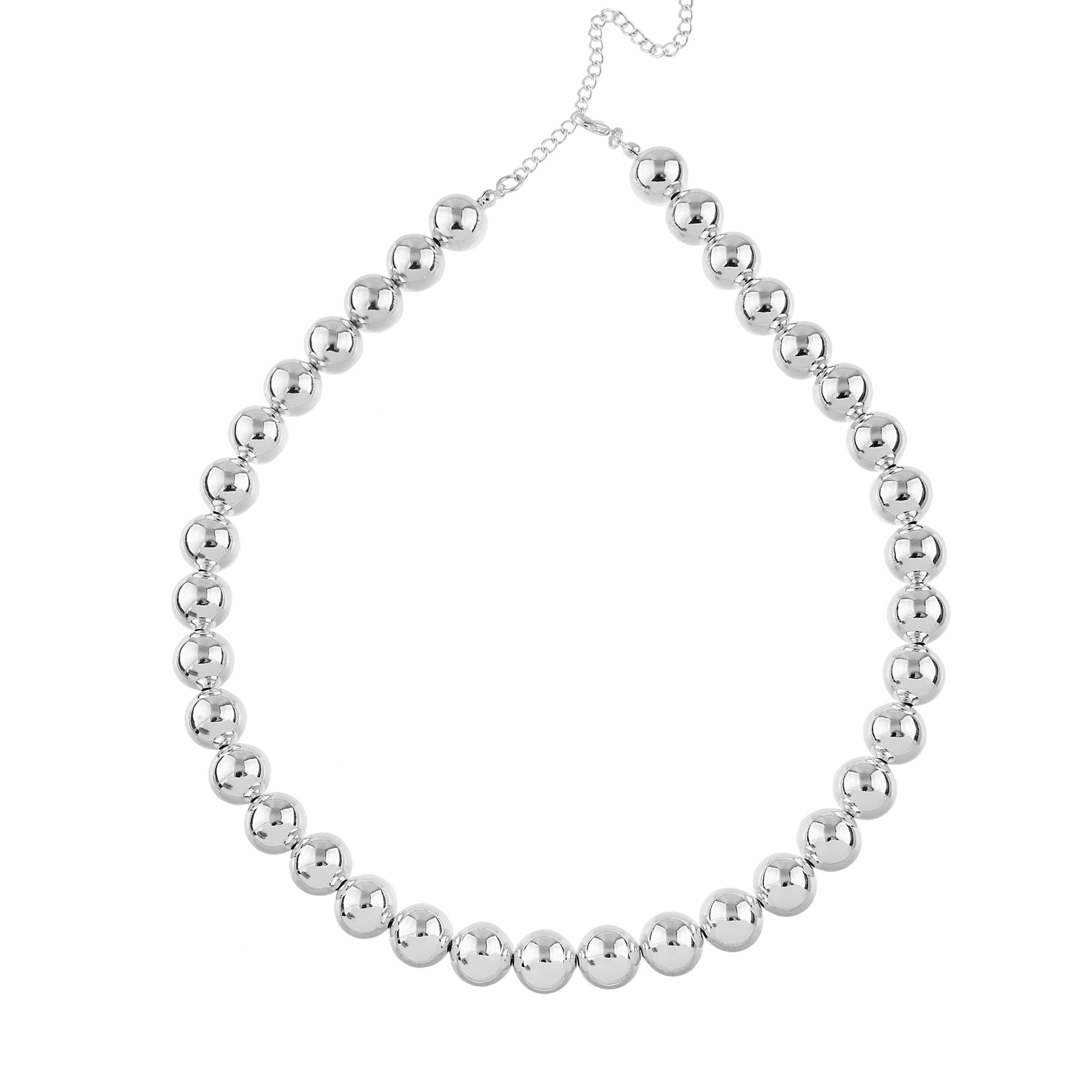 Dainty Sterling Silver Ball Choker Necklace - Adjustable Good Luck Bead Chain For Women - Delicate Gift
