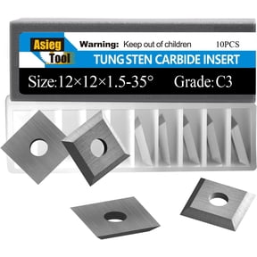 12mm Square Tungsten Carbide Replacement Cutters Inserts 12x12x1.5mm Replacement for Woodworking Fits Spiral Helical Planer Cutter Head 10pcs