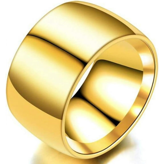 12mm Stainless Steel Classical Simple Plain Wedding Band Ring