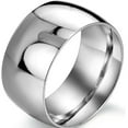 thumbnail image 1 of 12mm Stainless Steel Classical Simple Plain Wedding Band Ring, 1 of 4