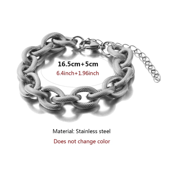 12mm Stainless Steel Miami Cuban Thick Choker Necklace Punk Charm Chunky Heavy Metal Necklace Bracelet for Men Women Jewelry