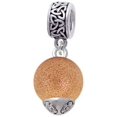 thumbnail image 1 of 12mm Stardust Round Rose Goldtone Spinner - Celtic Knot Charm Bead, 1 of 1