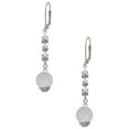 thumbnail image 1 of 12mm Stardust Round Silvertone Spinner Crystal Madison Leverback Earrings, 1 of 2