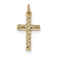 thumbnail image 1 of 12mm Sterling Silver Gold-Flashed Polished and Texture Cross Pendant - 1.1 Grams, 1 of 1