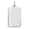 thumbnail image 1 of 12mm Sterling Silver Rhod.-plated Eng. Rect. Polish Front Satin Back Disc Charm - 3.1 Grams, 1 of 2