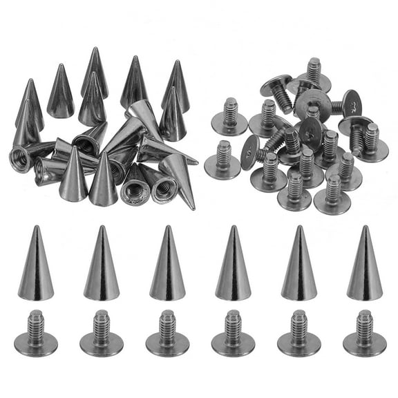 12mm Studs for Clothing, 20 Sets Studs and Spikes Leather Rivets for Clothing Leather Punk, 6x12mm, Black