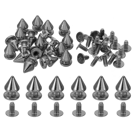 12mm Studs for Clothing, 20 Sets Studs and Spikes Leather Rivets for Clothing Leather Punk, 8x12mm, Black