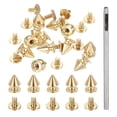 thumbnail image 1 of Uxcell 0.47'' Studs for Clothing 12 Sets Spikes for Clothes Studs and Spikes Leather Rivets Metal Cone Bronze Gold, 1 of 6