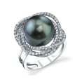 thumbnail image 1 of 12mm Tahitian South Sea Cultured Pearl & Diamond Braided Ring in 18K Gold, 1 of 7