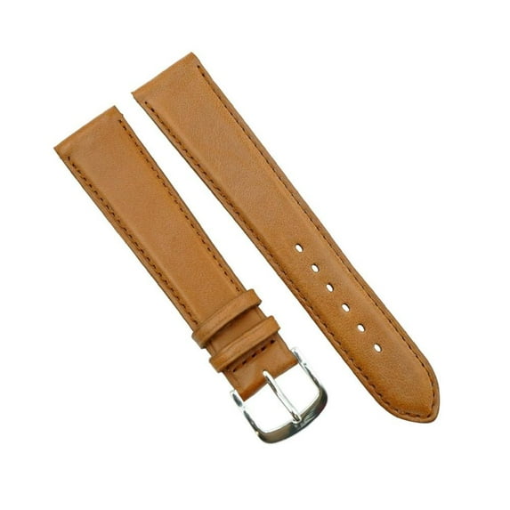 12mm Tan Soft Leather Long Watch Strap