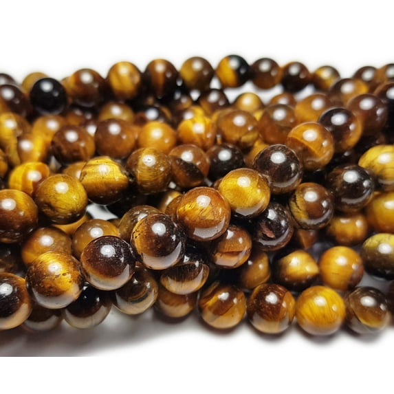 12mm Tiger Eye Round Beads Genuine Gemstone Natural Jewelry Making