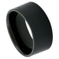thumbnail image 1 of 12mm Tungsten Carbide Black Enamel Pipe Cut Satin Finish Wedding Band Ring For Men Or Ladies, 1 of 3