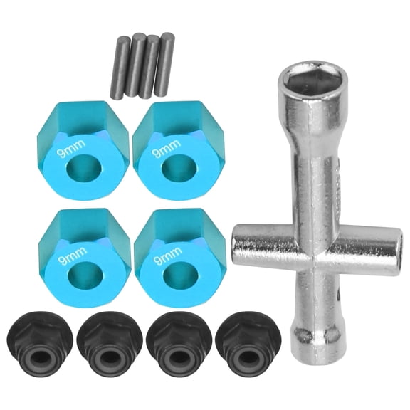 12mm Wheel Hex Adapter Set, Durable Aluminum Alloy Upgrade For 1/10 RC Cars, 9mm Thick