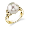 thumbnail image 1 of 12mm White South Sea Cultured Pearl & Diamond Ariella Ring in 18K Gold, 1 of 6